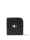 THOM BROWNE THOM BROWNE PAPER LABEL ZIP WALLET - SCHWARZ