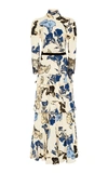 JOHANNA ORTIZ SHEER DECORATION FLORAL SILK MAXI DRESS,757305