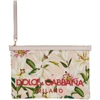 DOLCE & GABBANA DOLCE AND GABBANA PINK EMBROIDERED LILIUM POUCH