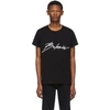 BALMAIN BALMAIN BLACK EMBROIDERED LOGO T-SHIRT