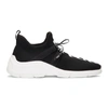 Prada Logo-jacquard Stretch-knit Sneakers In Black