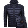 PAUL & SHARK PAUL AND SHARK FULL ZIP QUILTED HOODED JACKET NAVY,120512