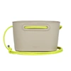 MELI MELO MELI MELO ELSIE PORCELAIN SOLID WHITE & NEON YELLOW LEATHER CROSS BODY BAG FOR WOMEN,EL01-184-182