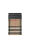 BURBERRY VINTAGE CHECK E-CANVAS AND LEATHER CARD CASE