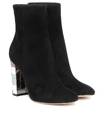 GIANVITO ROSSI DISCO HEEL 100 SUEDE ANKLE BOOTS,P00398076