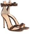 GIANVITO ROSSI PORTOFINO 105 LEOPARD-PRINT SANDALS,P00398148