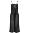 Vince Hammered Satin Slip Dress In Black