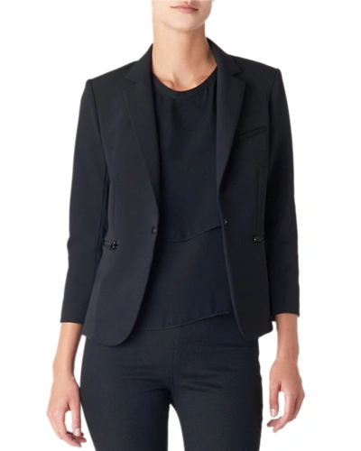 Veronica Beard Scuba Schoolboy Blazer Jacket In Navy