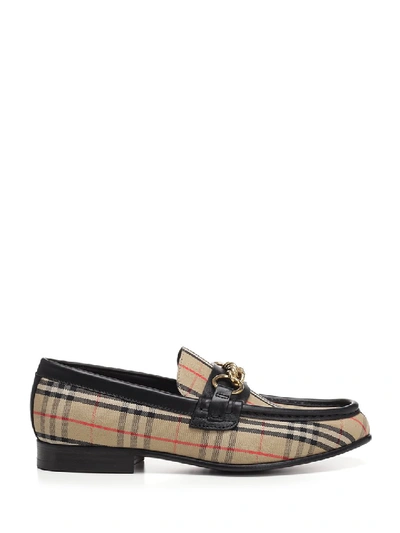 Burberry Beige 1983 Check Moorley Loafers In Multicolour