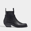 MM6 MAISON MARGIELA Mid-Heeled Ankle Boots in Black Grained Calfskin