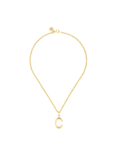 Celine Céline  Logo Pendant Necklace - Gold