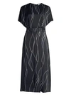 EQUIPMENT Chemelle Wave Print Silk-Blend Midi Dress