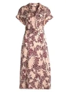 EQUIPMENT Orlena Floral & Leopard Print Silk-Blend A-Line Shirtdress