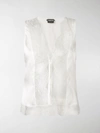 TOM FORD LACE PANEL SLEEVELESS BLOUSE,TS1861FAX33413937453