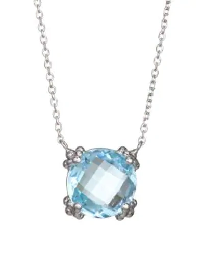 Anzie Dew Drop Rhodium-plated Blue Topaz Necklace