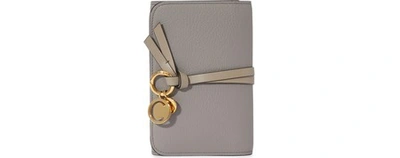 Chloé Leather Wallet' Alphabet' Grey In Cashmere Grey