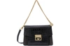 Givenchy Gv3 Small Croc-effect Leather And Suede Shoulder Bag In Black