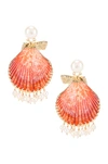 MERCEDES SALAZAR Pearl Tassel Shell Earrings,MECZ-WL24