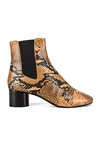 Isabel Marant Danae Snake-effect Leather Ankle Boot In Fauve