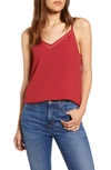 1.state Chiffon Inset Camisole In Mineral Red