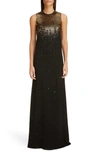 GIVENCHY SEQUIN EMBROIDERED SILK GEORGETTE TRUMPET GOWN,BW20Q010R4