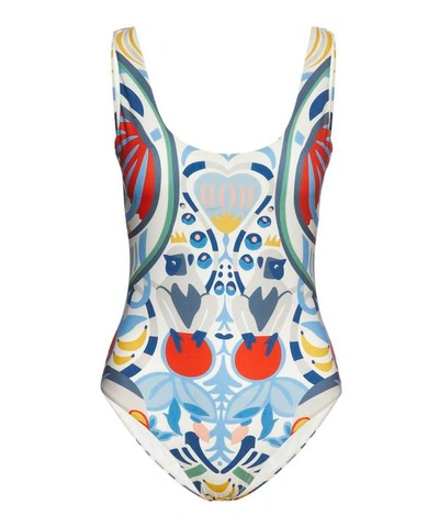 Liberty London Arboreal Tank Swimsuit In White