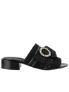 DOLCE & GABBANA CHARMEUSE SLIDE WITH BOW AND CRYSTALS,10974308
