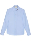 GUCCI OXFORD SHIRT WITH EMBROIDERED COLLAR
