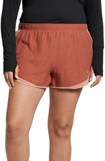 Nike Dry Tempo High Rise Running Shorts In Rose Gold/ Wolf Grey Dd Htr