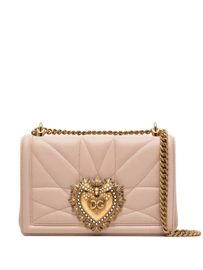 Dolce & Gabbana Devotion Medium Quilted Crossbody Bag In Rosa