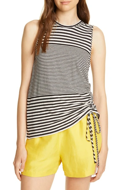 Joie Columba Multistripe Sleeveless Tee In Caviar