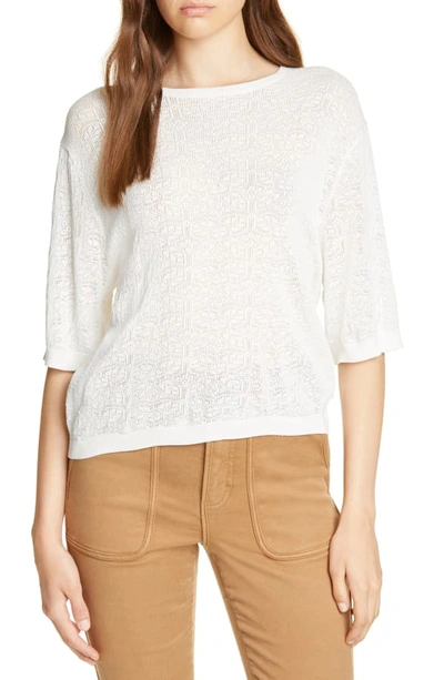 Joie Brikly Knit Short-sleeve Top In Porcelain