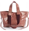 Isabel Marant Bagya New Crackled Tote Bag In Rosewood