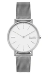 Skagen Women's Signatur Stainless Steel Mesh Bracelet Watch 38mm In Silver/ White/ Silver