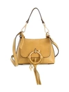 See By Chloé Mini Joan Suede & Pebbled Leather Hobo Bag In Burnt Yellow