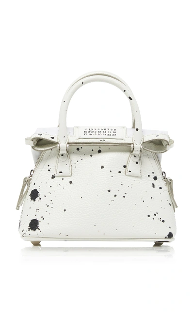 Maison Margiela 5ac Painted Textured-leather Shoulder Bag In White