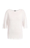 Balmain Elbow-length Linen T-shirt In White