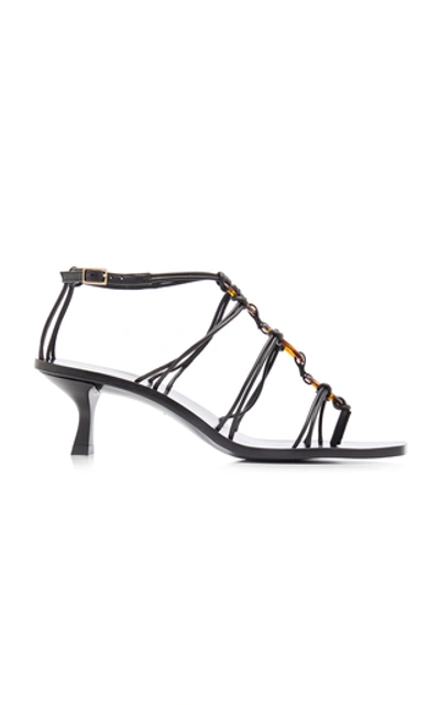 Cult Gaia Ziba Embellished Leather Sandals In Blk Black