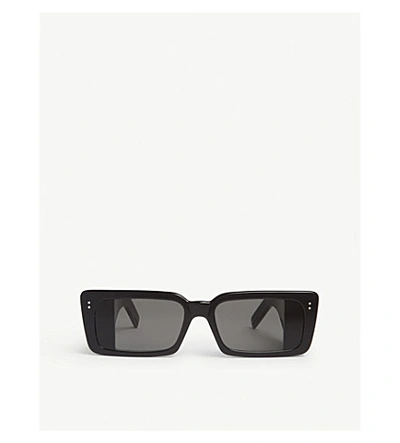 Gucci Two-tone Chunky Rectangle Sunglasses In Black