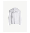 Balmain Logo-print Cotton-jersey Hoody In Grey