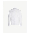 BALMAIN LOGO-EMBROIDERED SLIM-FIT COTTON SHIRT