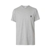 Burberry Grey Tb Monogram New Parker T-shirt In Pale Grey Melange
