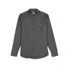 KENZO GREY TIGER-EMBROIDERED COTTON SHIRT