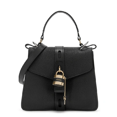Chloé Aby Media Hand Bag In Black Leather