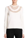 VALENTINO Lace-Yoke Sweater