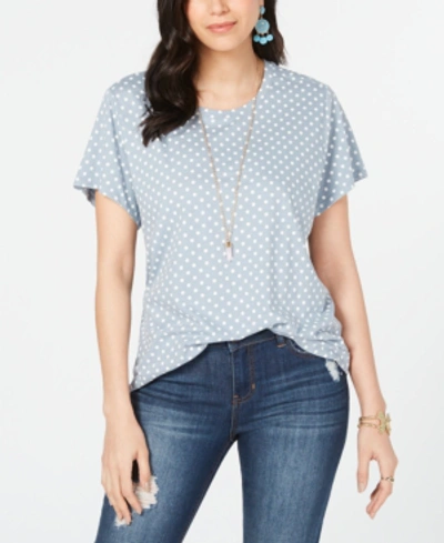 Lucky Brand Floral-print Cotton T-shirt In Blue Multi