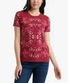 LUCKY BRAND COTTON FLORAL-PRINT T-SHIRT