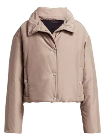 Artica Arbox Crop Puffer Jacket In Taupe