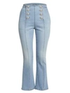 BALMAIN Cropped Button-Front Flared Jeans