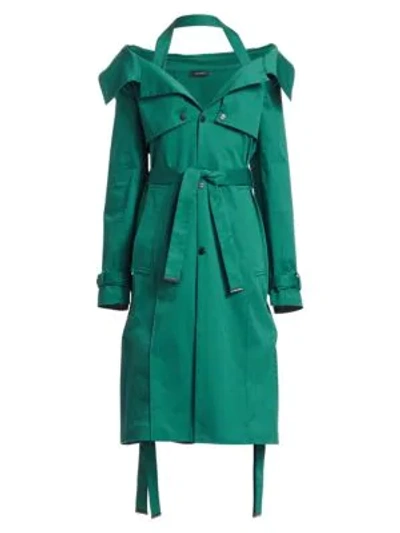 Artica Arbox Halter A-line Trench Dress In Emerald